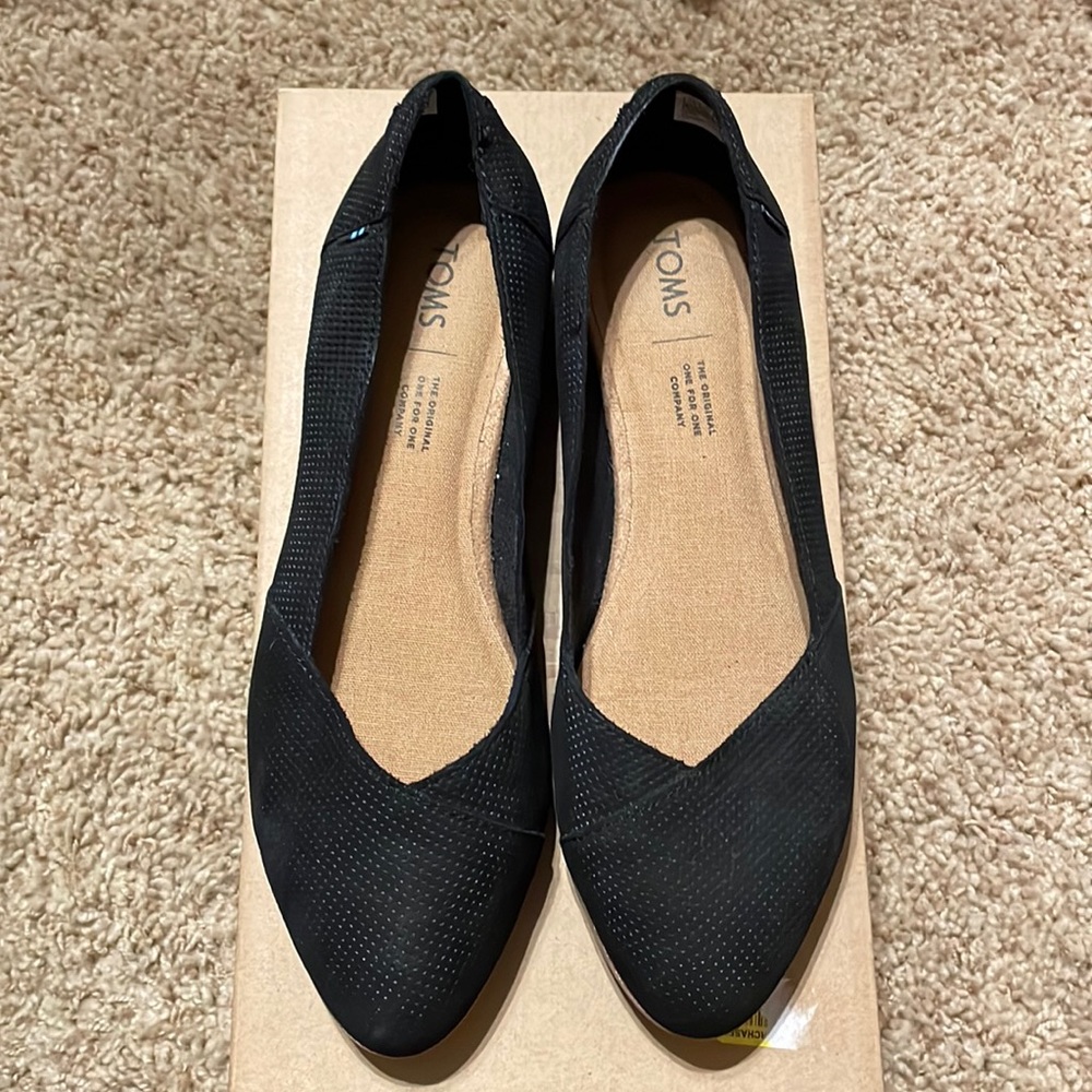Toms Black Jutti Neat Flat